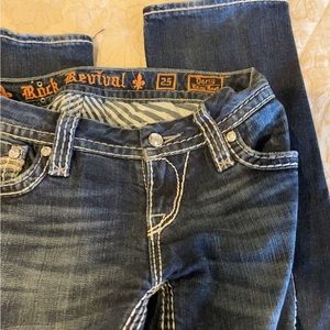 Dark Wash Rock Revival Denim Jeans
